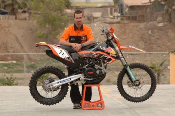 Chris with Baja 500 race bike 07