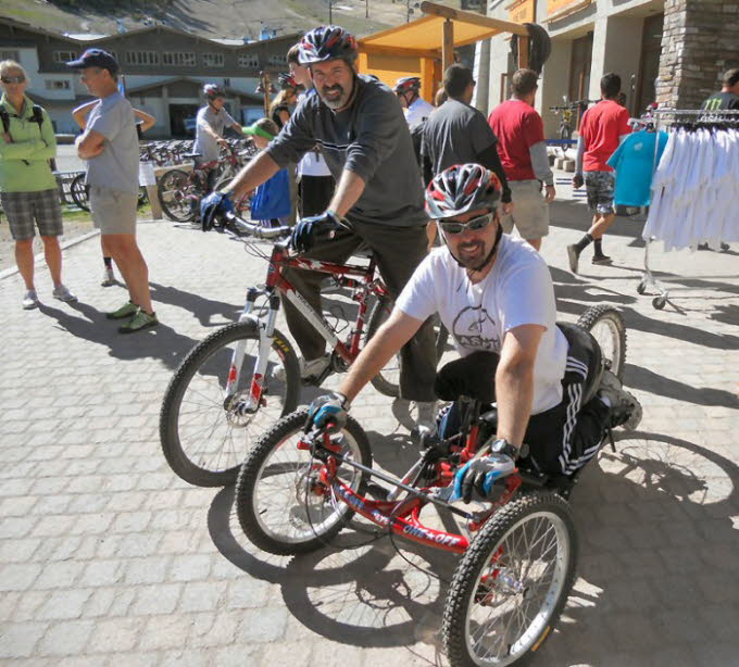 Chris ready to ride with Martin (Dad) and friends at Mammoth